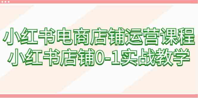 （9249期）小红书电商店铺运营课程，小红书店铺0-1实战教学（60节课）