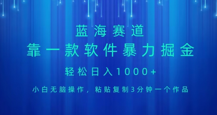 蓝海项目，靠一款软件，暴力掘金日入1000+，小白无脑操作