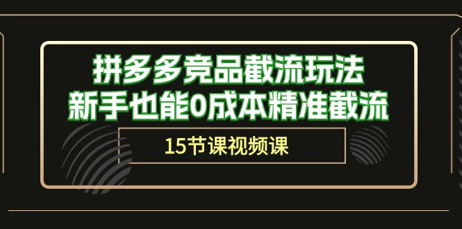 拼多多竞品截流玩法，新手也能0成本精准截流（15节课）