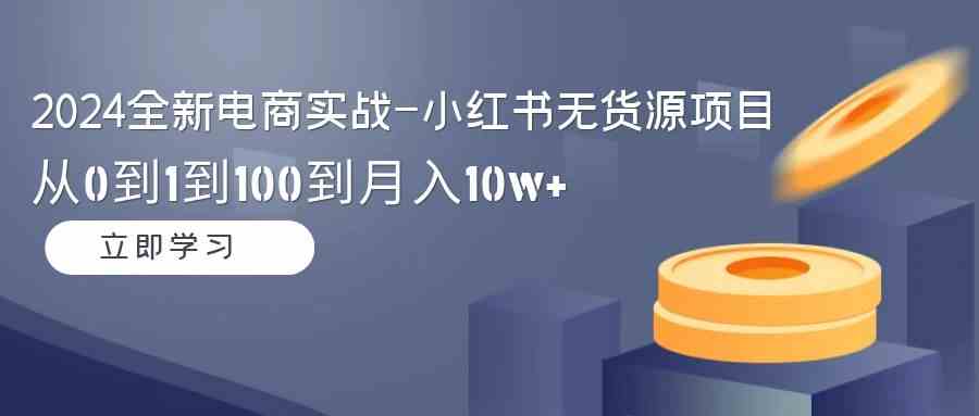 （9169期）2024全新电商实战-小红书无货源项目：从0到1到100到月入10w+