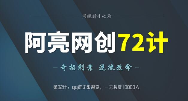 阿亮网创72计第32计：qq群无限裂变，一天裂变10000人