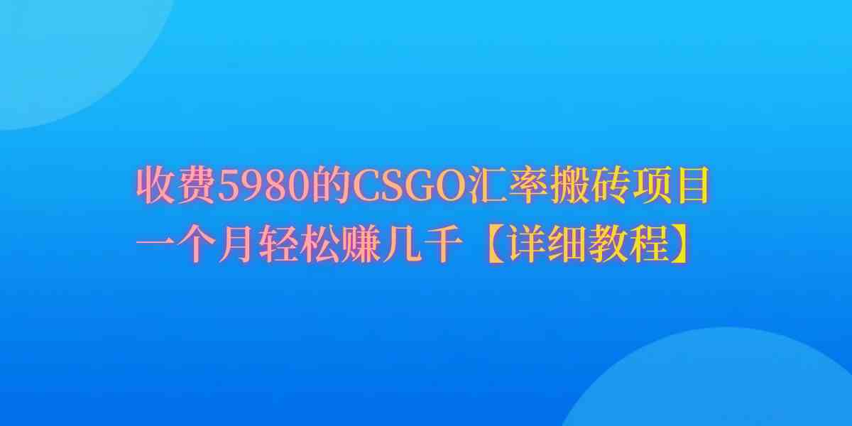 （9776期）CSGO装备搬砖，月综合收益率高达60%，你也可以！