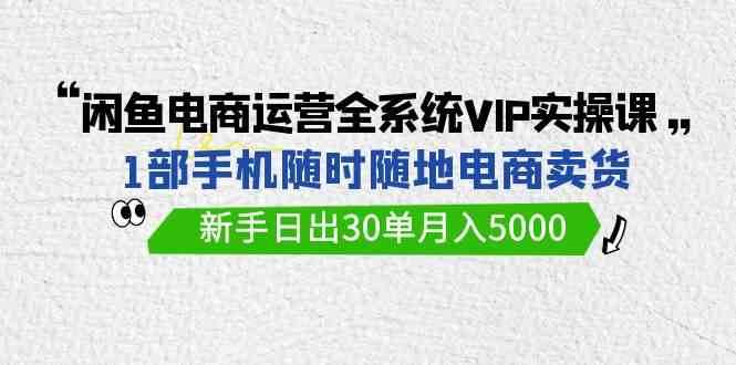 （9547期）闲鱼电商运营全系统VIP实战课，1部手机随时随地卖货，新手日出30单月入5000