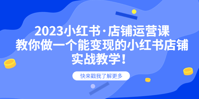 （6127期）2023小红书·店铺运营课，教你做一个能变现的小红书店铺，20节-实战教学