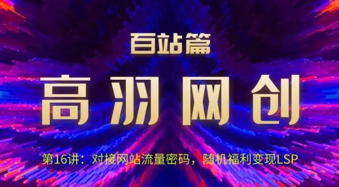 高羽网创百站篇第16讲：对接网站流量密码，随机短视频变现LSP【视频课程】