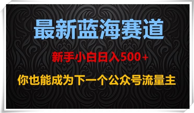 最新蓝海赛道，新手小白日入500+，你也能成为下一个公众号流量主【揭秘】