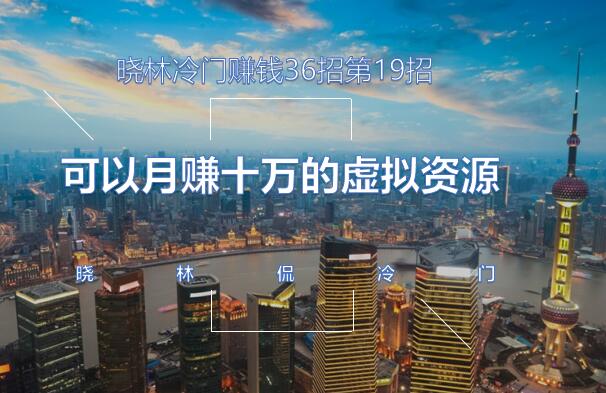 晓林冷门赚钱36招第19招可以月赚十万的虚拟资源项目【视频课程】