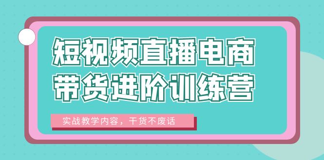 （6401期）短视频直播电商带货进阶训练营：实战教学内容，干货不废话！