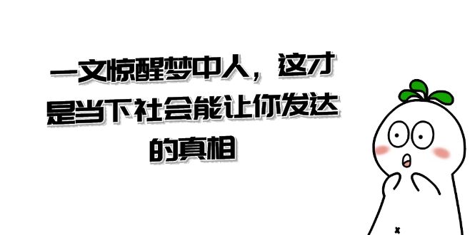 某公众号付费文章《一文惊醒梦中人，这才是当下社会能让你发达的真相》