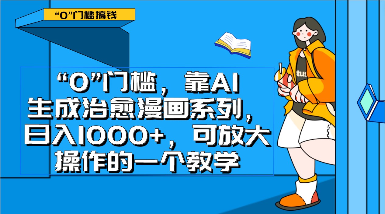 0门槛，靠AI生成治愈漫画系列，日入1000+，可放大操作的一个教学