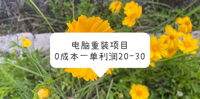 （5882期）电脑系统重装项目，0成本一单利润20-30