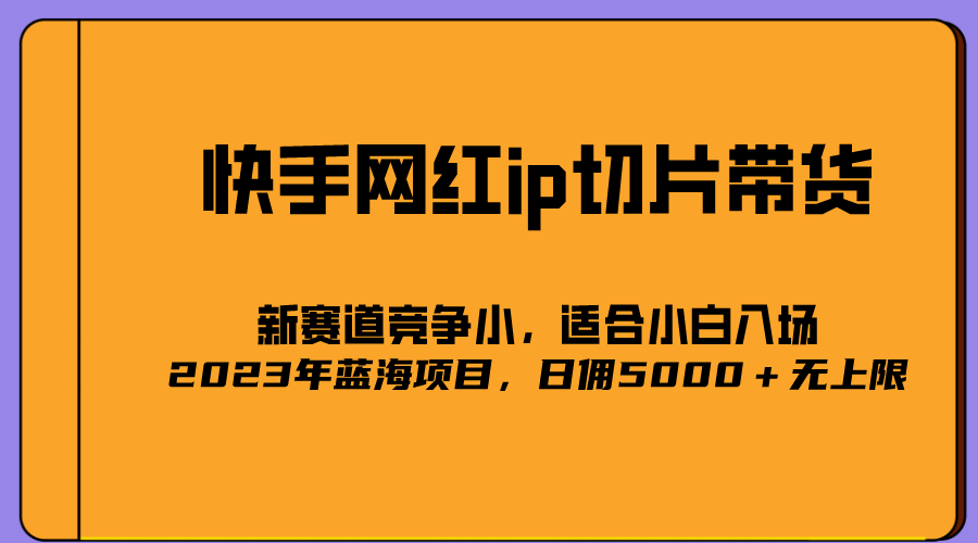 （5346期）2023爆火的快手网红IP切片，号称日佣5000＋的蓝海项目，二驴的独家授权