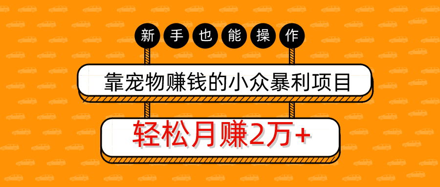 三疯拆手狂赚第25计：靠宠物赚钱的小众暴利项目，新手也能操作，轻松月赚20000+