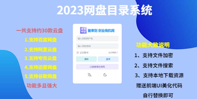 （5470期）（项目课程）2023网盘目录运营系统，一键安装教学，一共支持约30款云盘