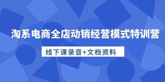 （10192期）淘系电商全店动销经营模式特训营，线下课录音+文档资料