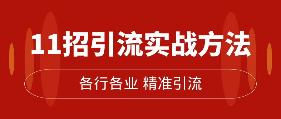 精准引流术：11招引流实战方法，让你私域流量加到爆（11节课完整版）