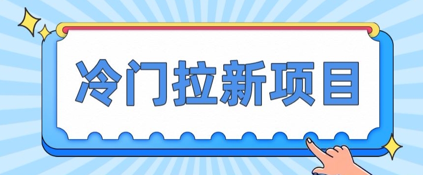 冷门拉新项目，一单4块，操作简单流量大，变现快