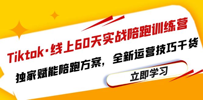 （6333期）Tiktok·线上60天实战陪跑训练营，独家赋能陪跑方案，全新运营技巧干货