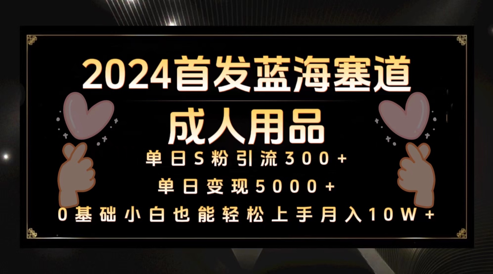 2024首发蓝海塞道成人用品，月入10W+保姆教程