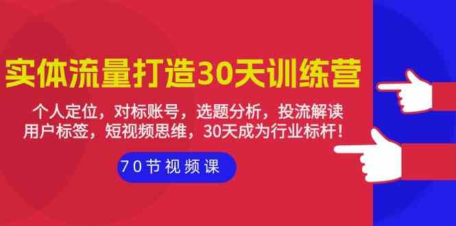 （9782期）实体-流量打造-30天训练营：个人定位，对标账号，选题分析，投流解读-70节