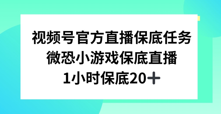 视频号直播任务，微恐小游戏，1小时20+