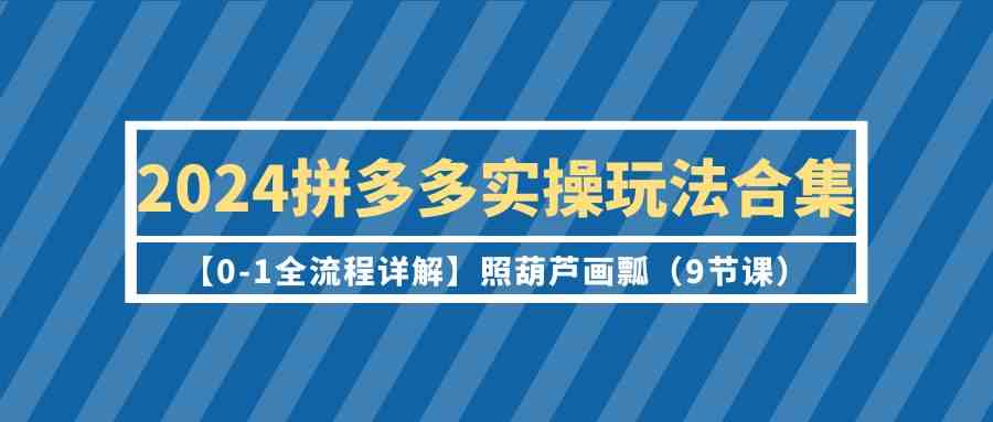 （9559期）2024拼多多实操玩法合集【0-1全流程详解】照葫芦画瓢（9节课）.