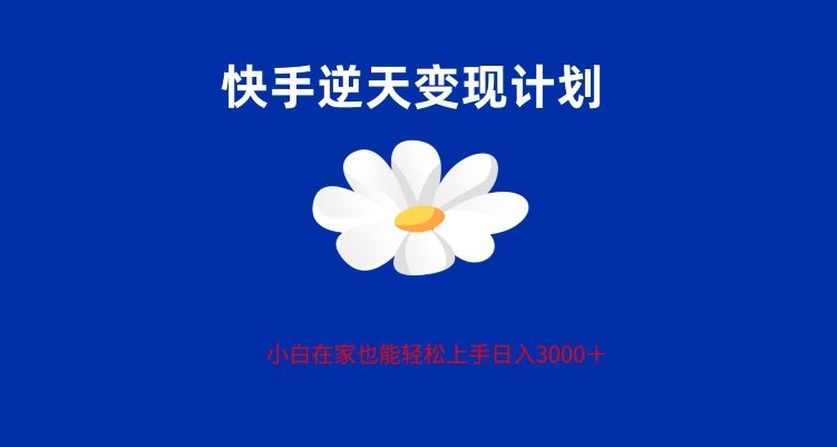 快手全新偏门玩法，小白也能轻松上手的全新玩法，单号变现3000，支持矩阵操作