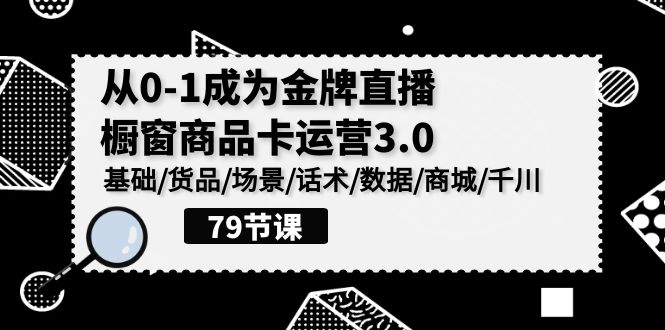 0-1成为金牌直播橱窗商品卡运营3.0，基础/货品/场景/话术/数据/商城/千川