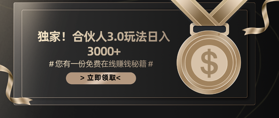 （10727期）游戏合伙人3.0，日入3000+，无限扩大的蓝海项目