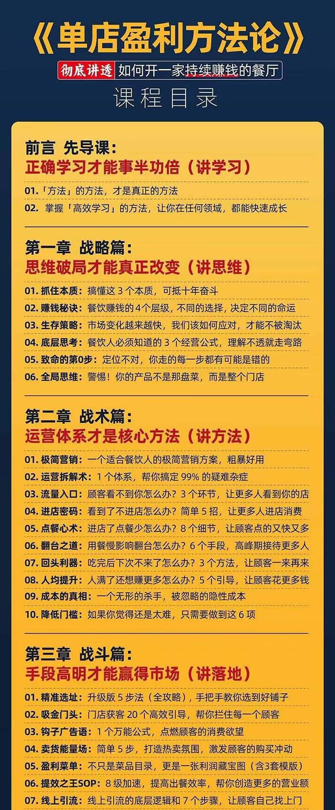 （11277期）餐饮店盈利实操方法：教你怎样开一家持续能赚钱的餐厅（25节）