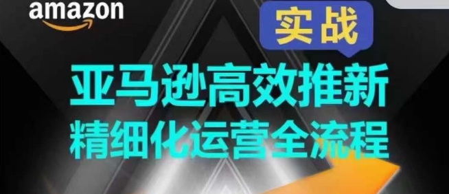 亚马逊高效推新精细化运营全流程，全方位、快速拉升产品排名和销量!