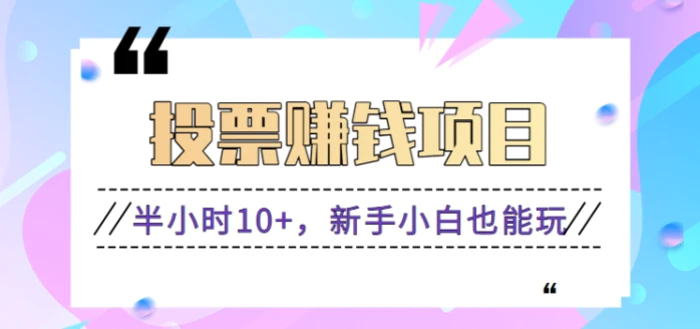 新投票平台来了，零成本零门槛半小时收益10+，新手小白也能玩【视频教程】